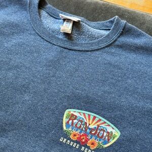 Ron Jon Blue Sweatshirt with Floral Logo